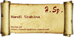 Handl Szabina névjegykártya